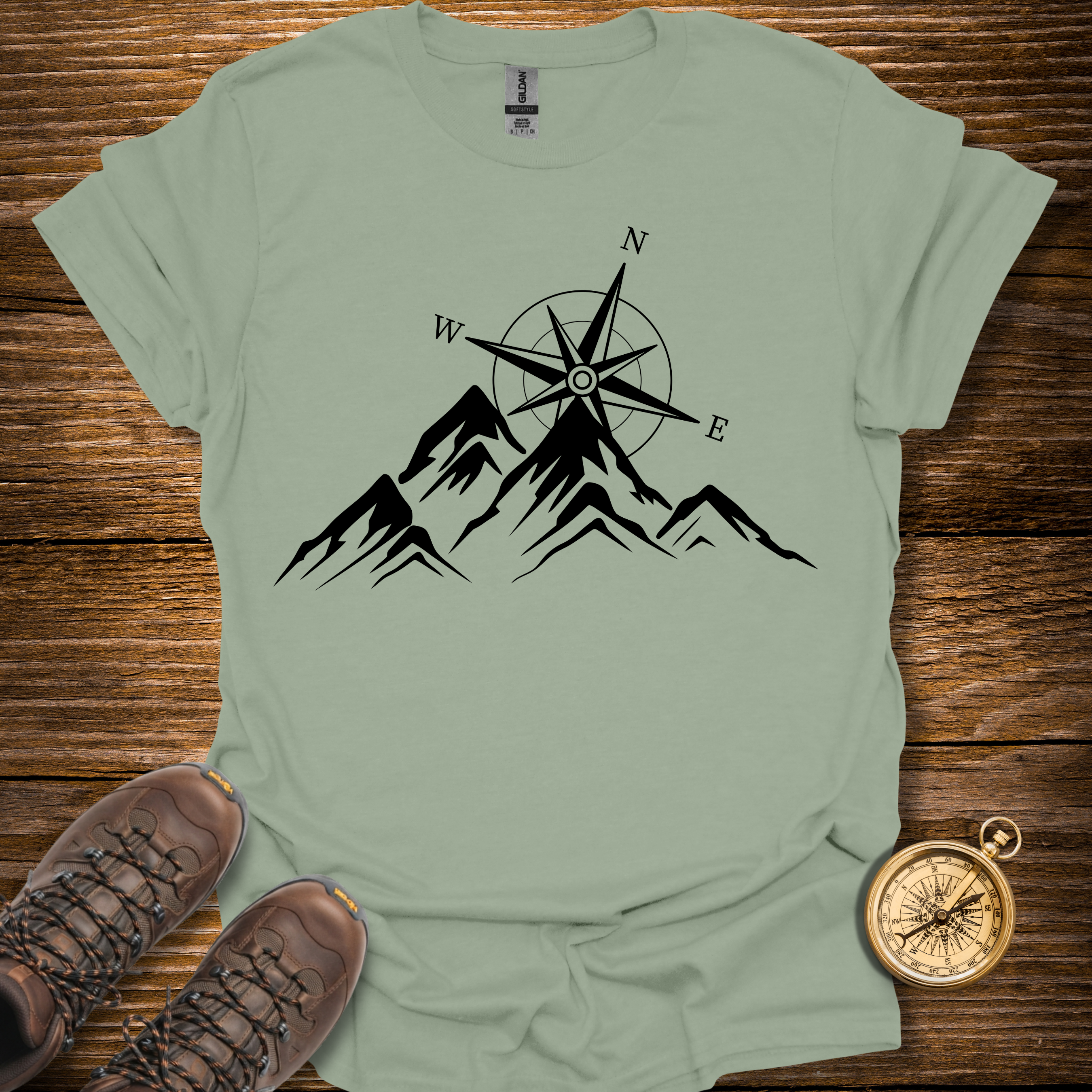 Compass And Mountains T-Shirt