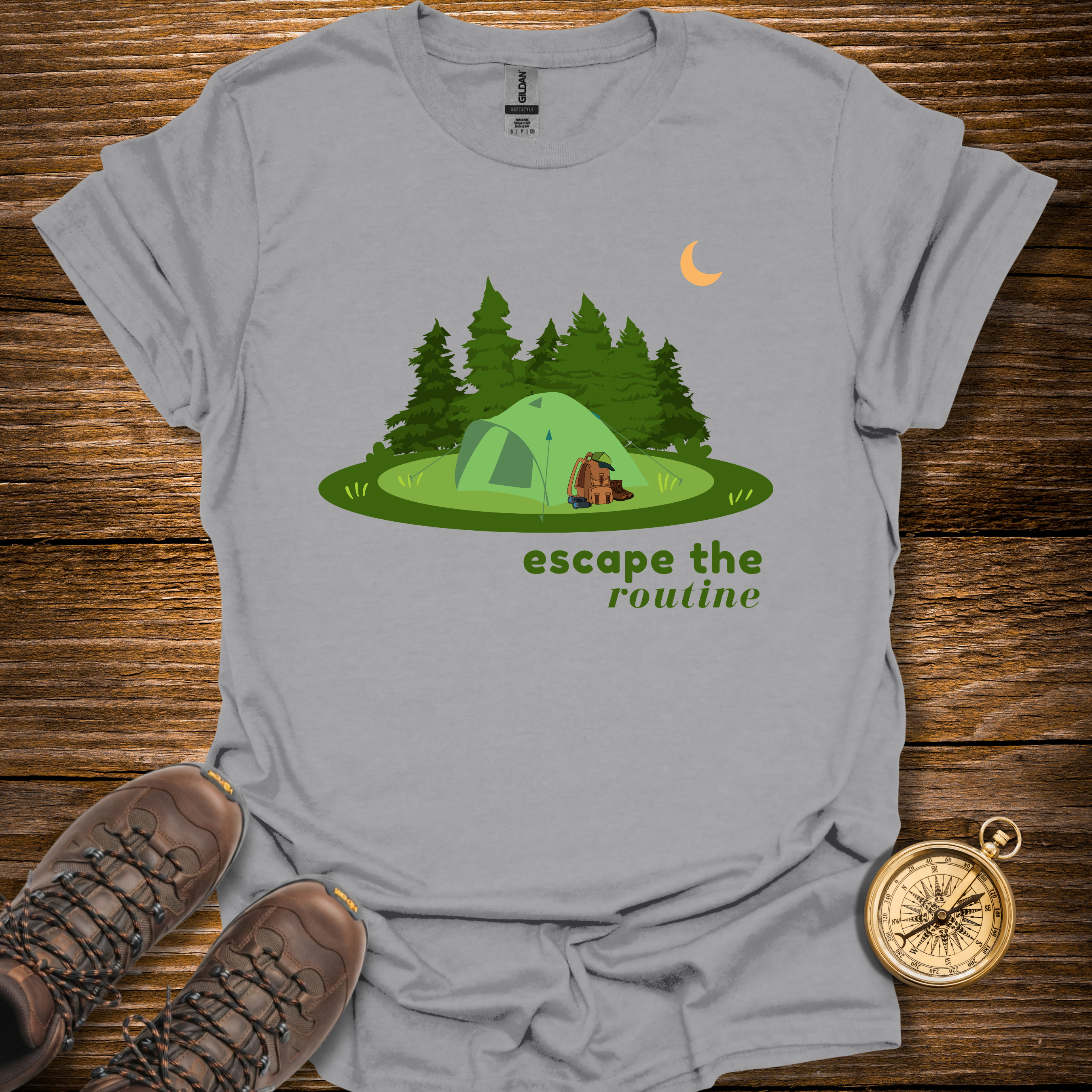 Escape The Routine Camping T-Shirt